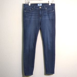 Paige Verdugo Ankle Nottingham Skinny Mid Rise Dark Wash Stretch Jean Sz 30